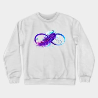 Infinity with Purple Feather Crewneck Sweatshirt